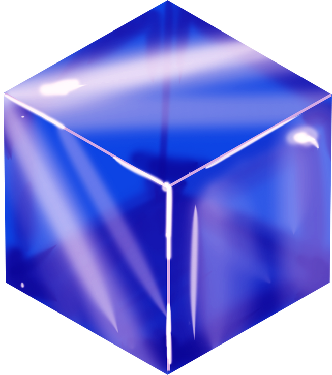 Gradient Glossy Buildable Surrealist Cube